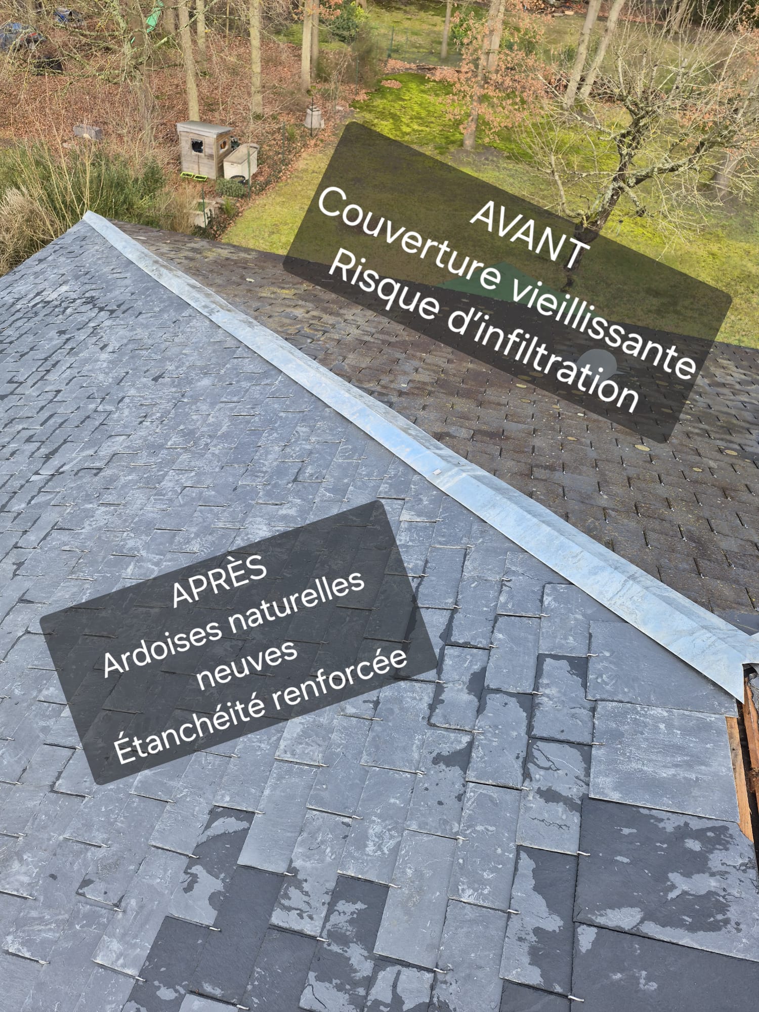 Ardoises & Zinguerie (Couverture zinc, noues, solins, gouttières)